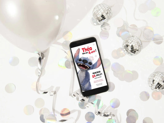 Invitation mobile personnalisée STITCH film