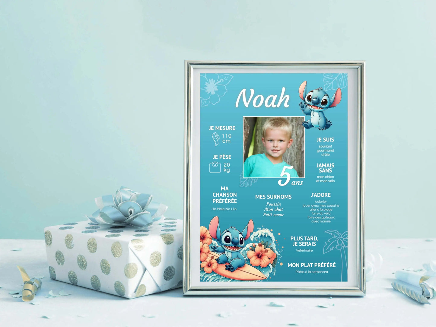Affiche anniversaire personnalisée STITCH