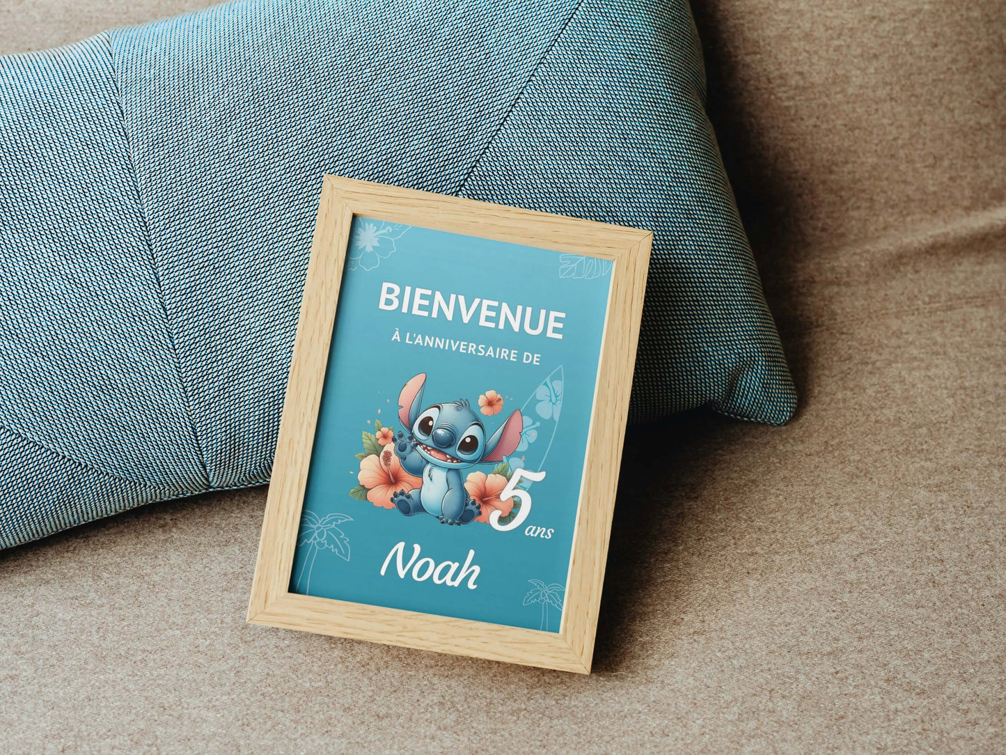 Affiche bienvenue anniversaire personnalisée STITCH