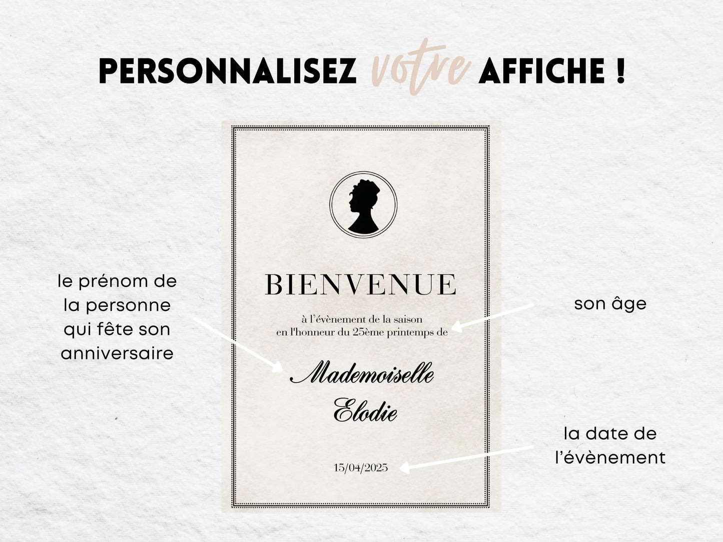 Affiche bienvenue personnalisée BRIDGERTON