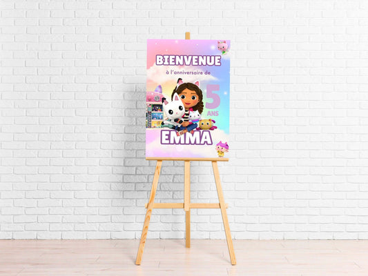 Affiche bienvenue personnalisée GABBY ET LA MAISON MAGIQUE
