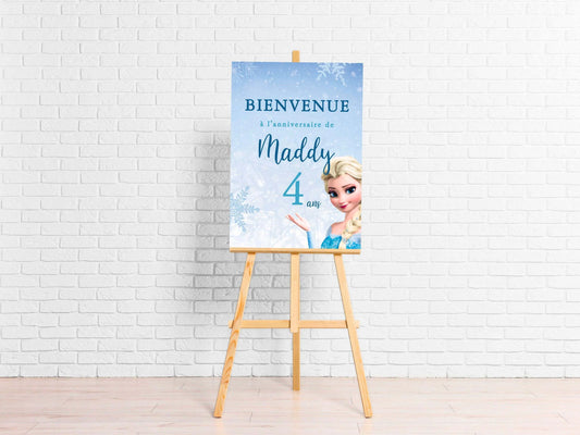 Affiche bienvenue personnalisée LA REINE DES NEIGES