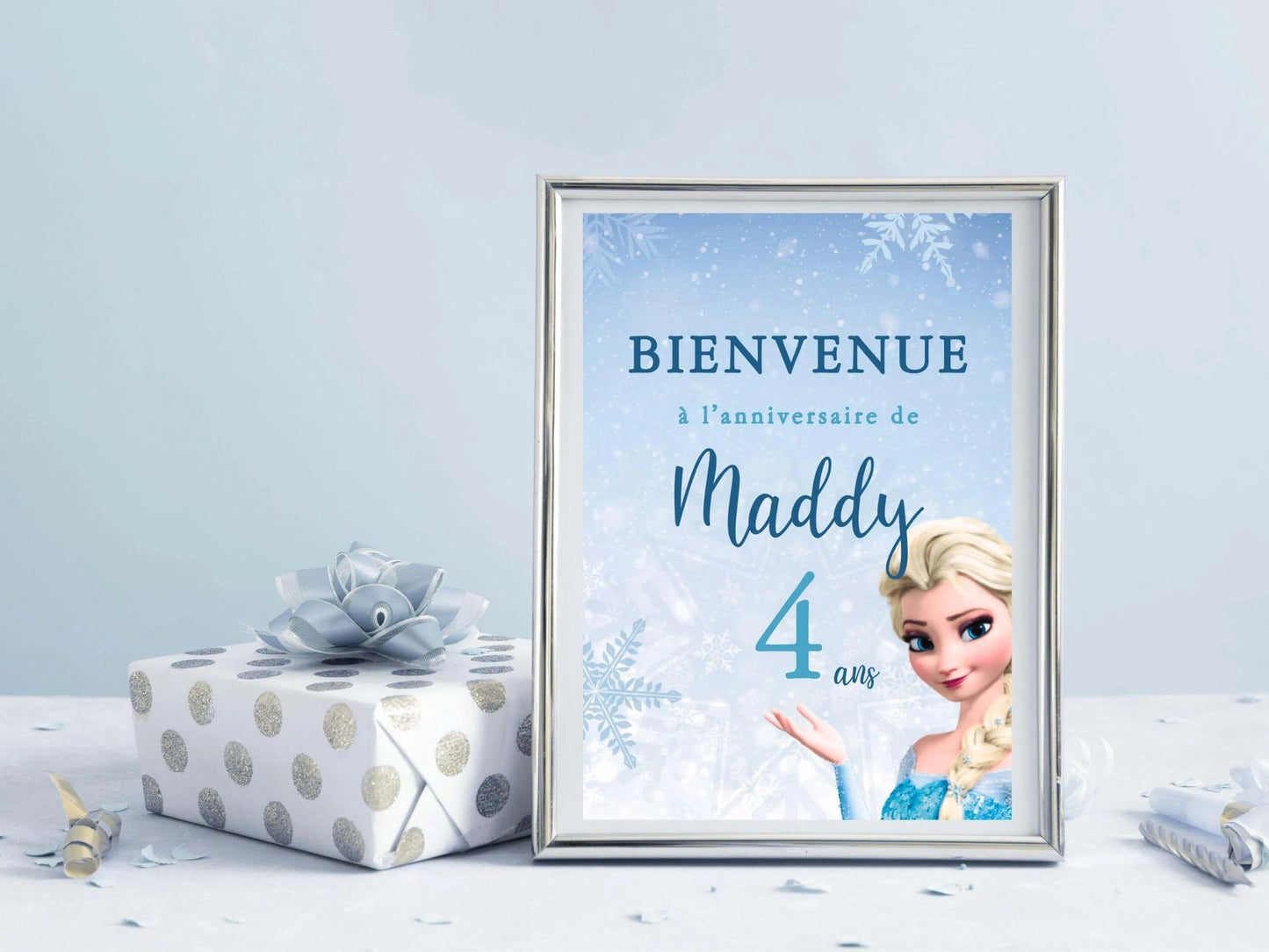 Affiche bienvenue personnalisée LA REINE DES NEIGES