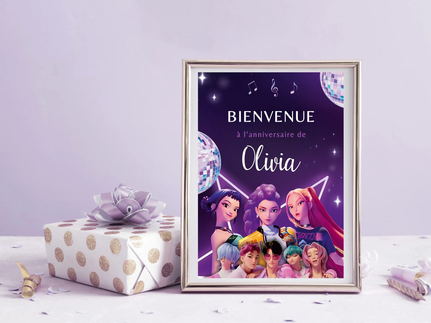 Affiche bienvenue personnalisée anniversaire KPOP DEMON HUNTERS