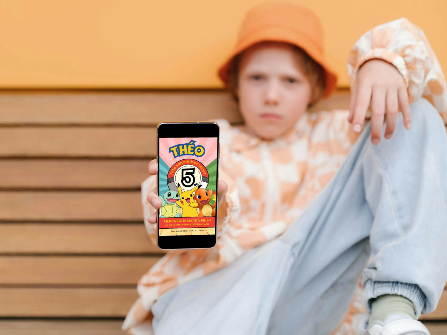 Invitation mobile anniversaire personnalisée POKEMON