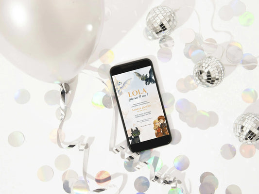 Invitation mobile personnalisée anniversaire DRAGON Krokmou