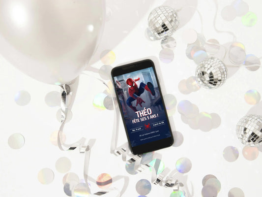 Invitation mobile personnalisée anniversaire SPIDERMAN