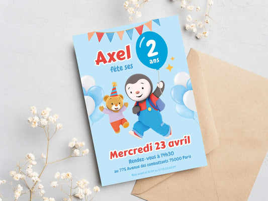 Invitations anniversaire personnalisées TCHOUPI