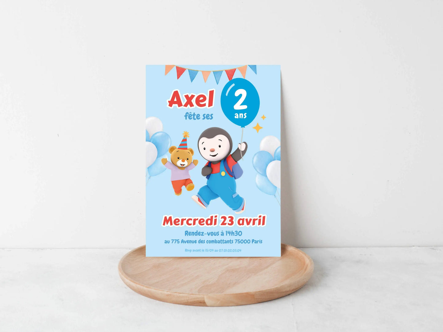 Invitations anniversaire personnalisées TCHOUPI