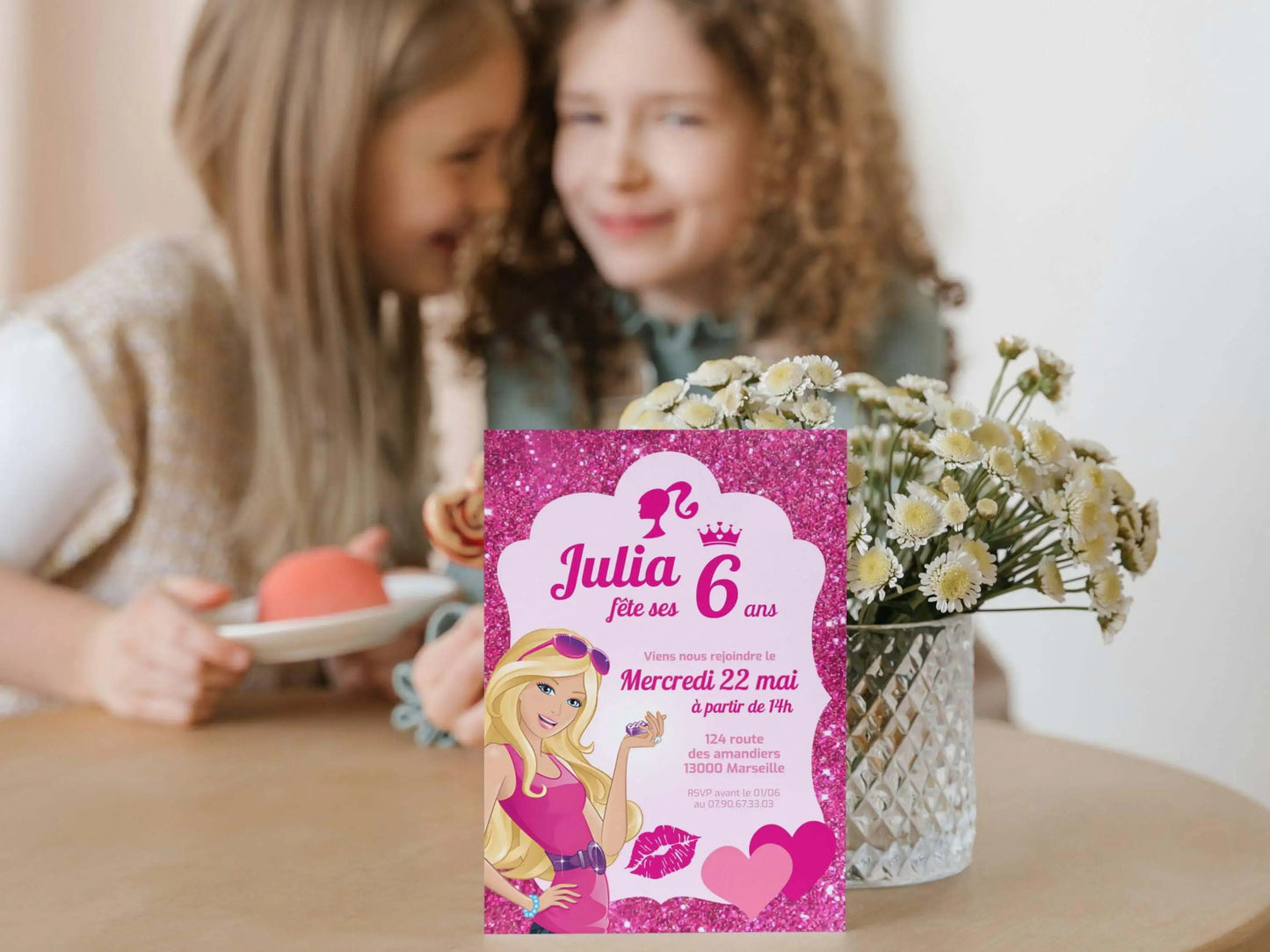 Invitations personnalisées anniversaire BARBIE