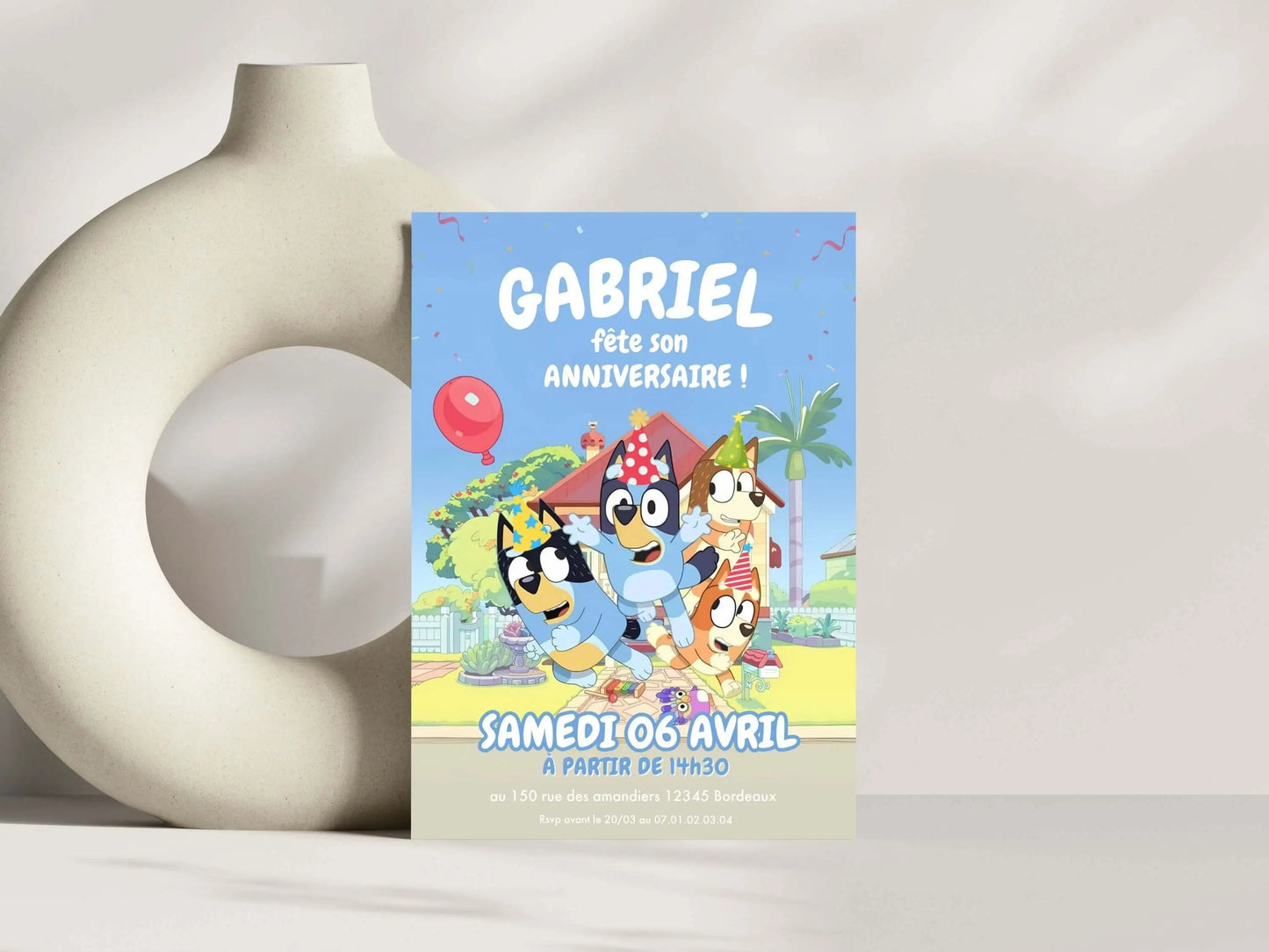 Invitations personnalisées anniversaire BLUEY