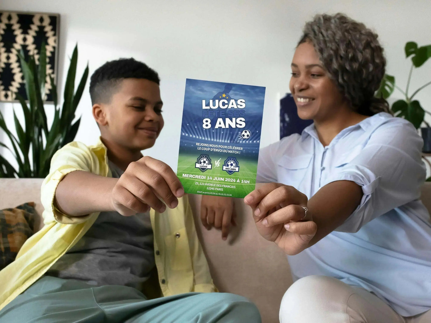 Invitations personnalisées anniversaire FOOTBALL