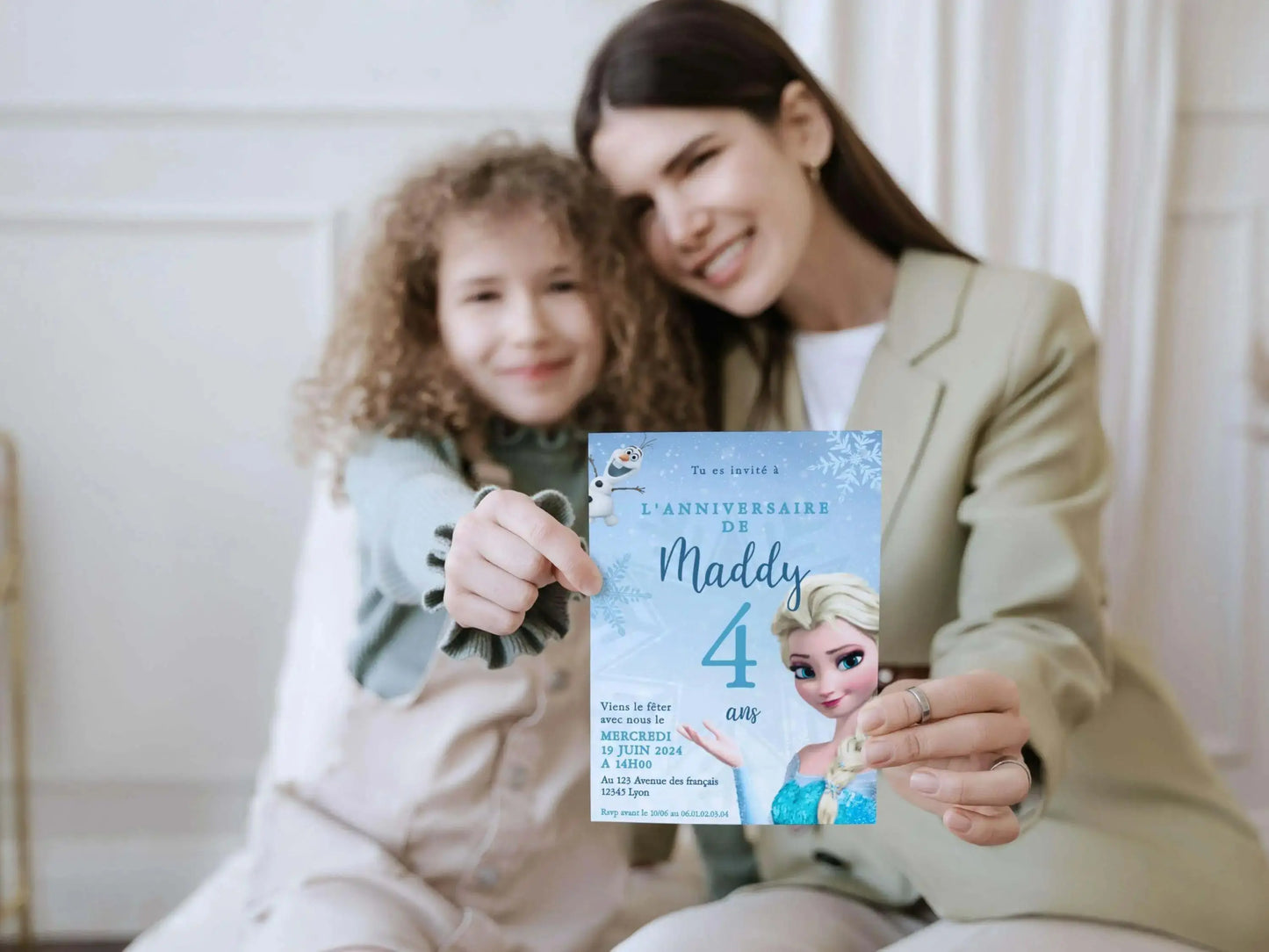 Invitations personnalisées anniversaire LA REINE DES NEIGES
