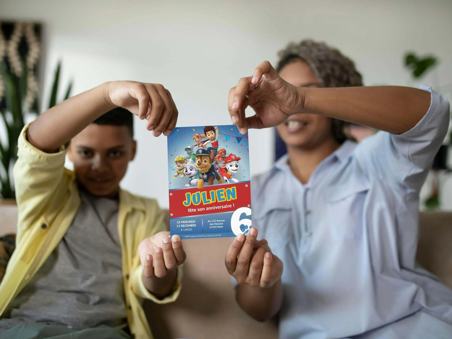 Invitations personnalisées anniversaire PAT'PATROUILLE