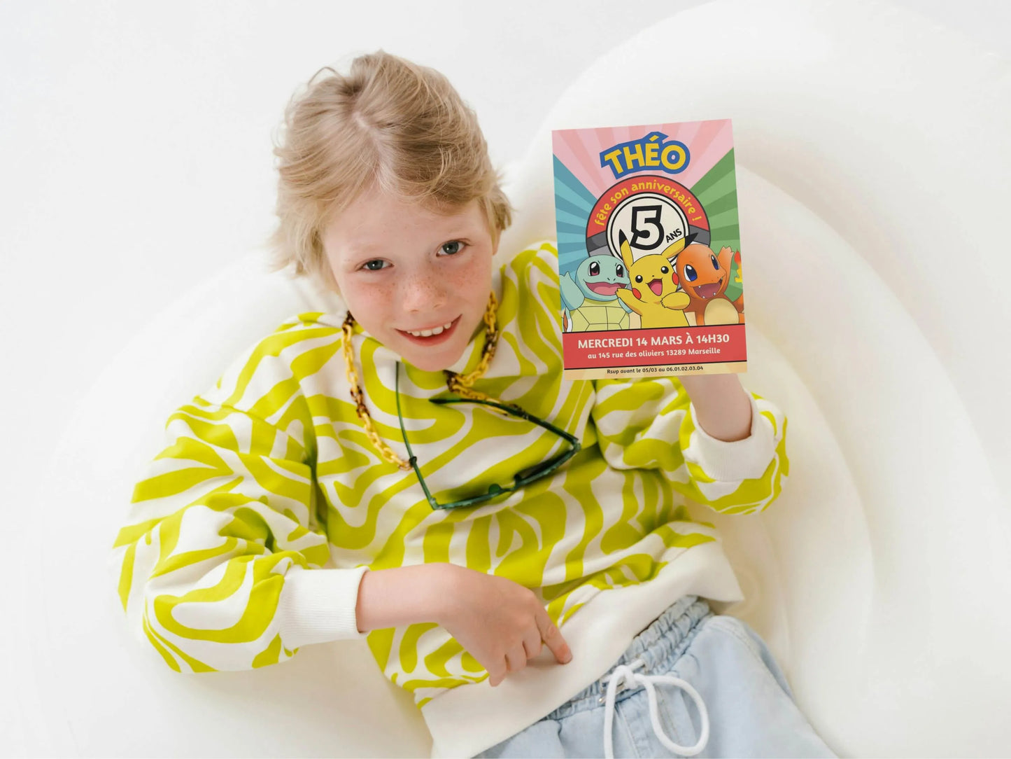 Invitations personnalisées anniversaire POKEMON