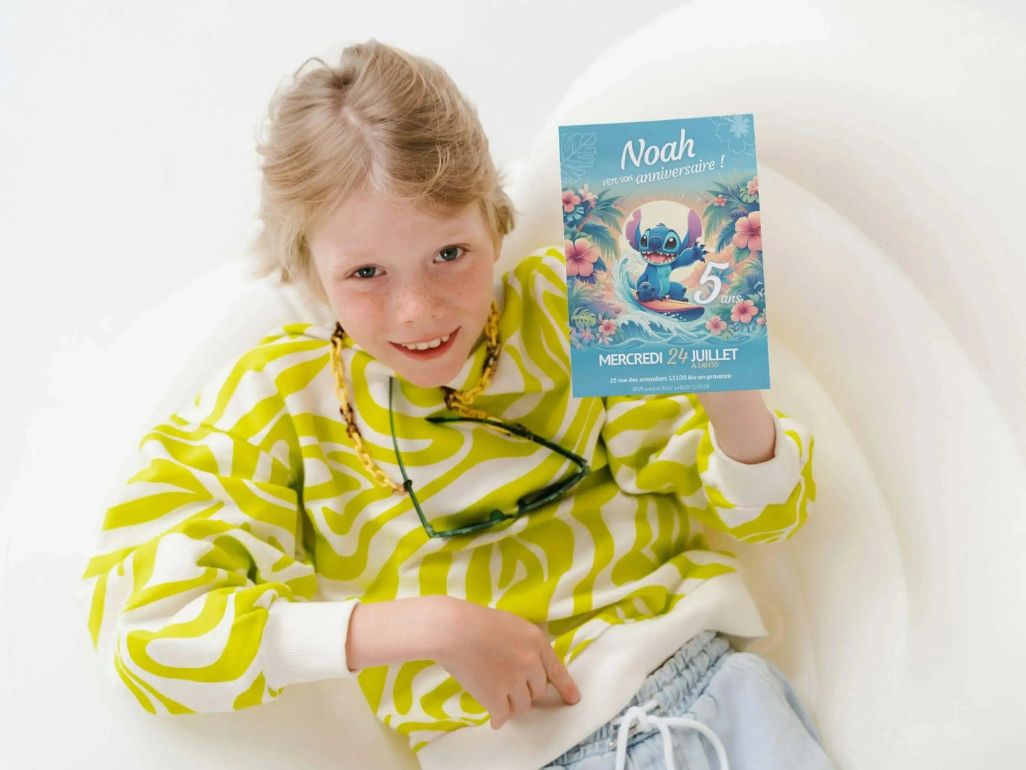 Invitations personnalisées anniversaire STITCH