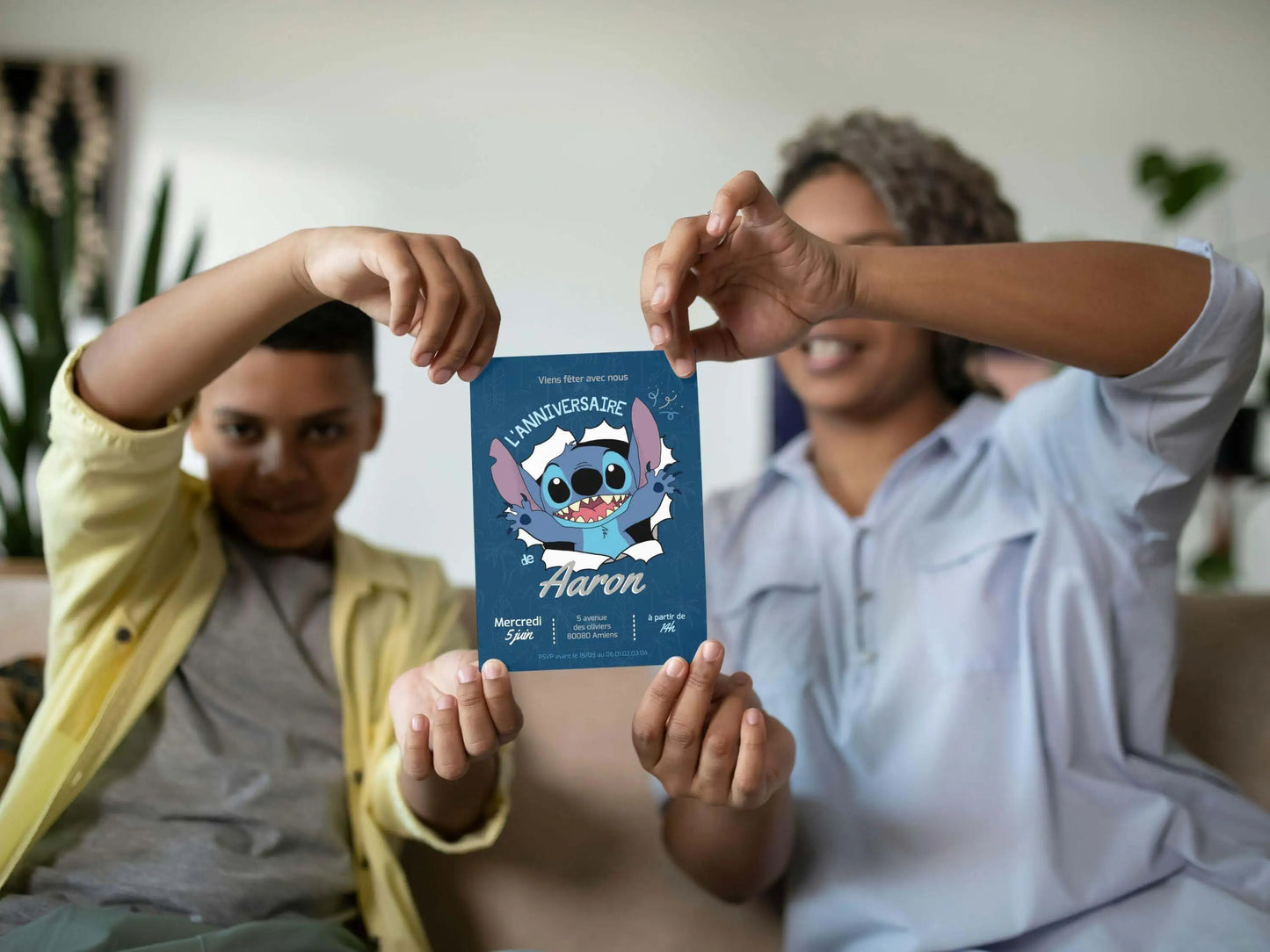 Invitations personnalisées anniversaire STITCH
