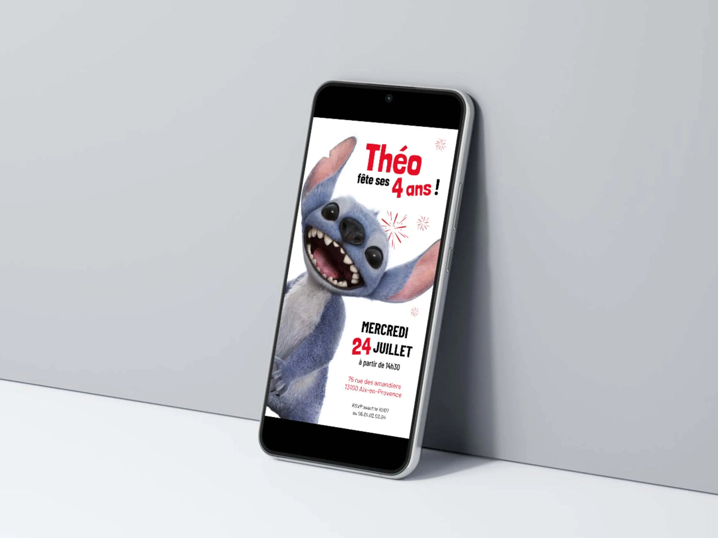 Personalisierte STITCH Mobile Einladung