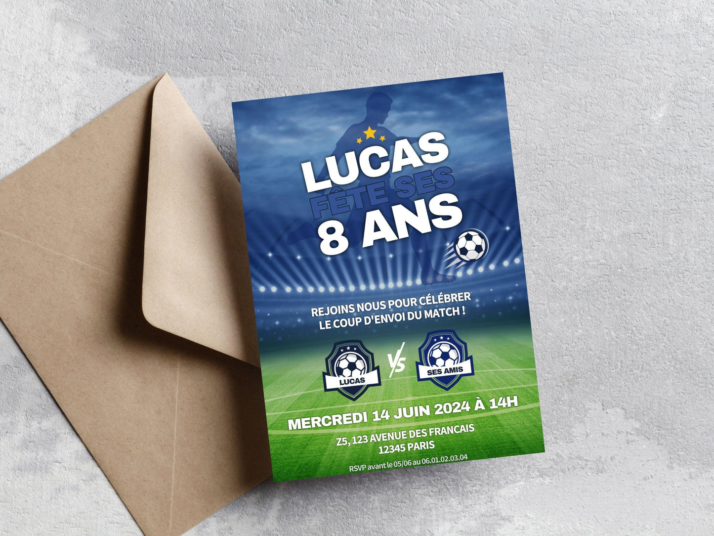 Invitations personnalisées FOOTBALL - Papettelie