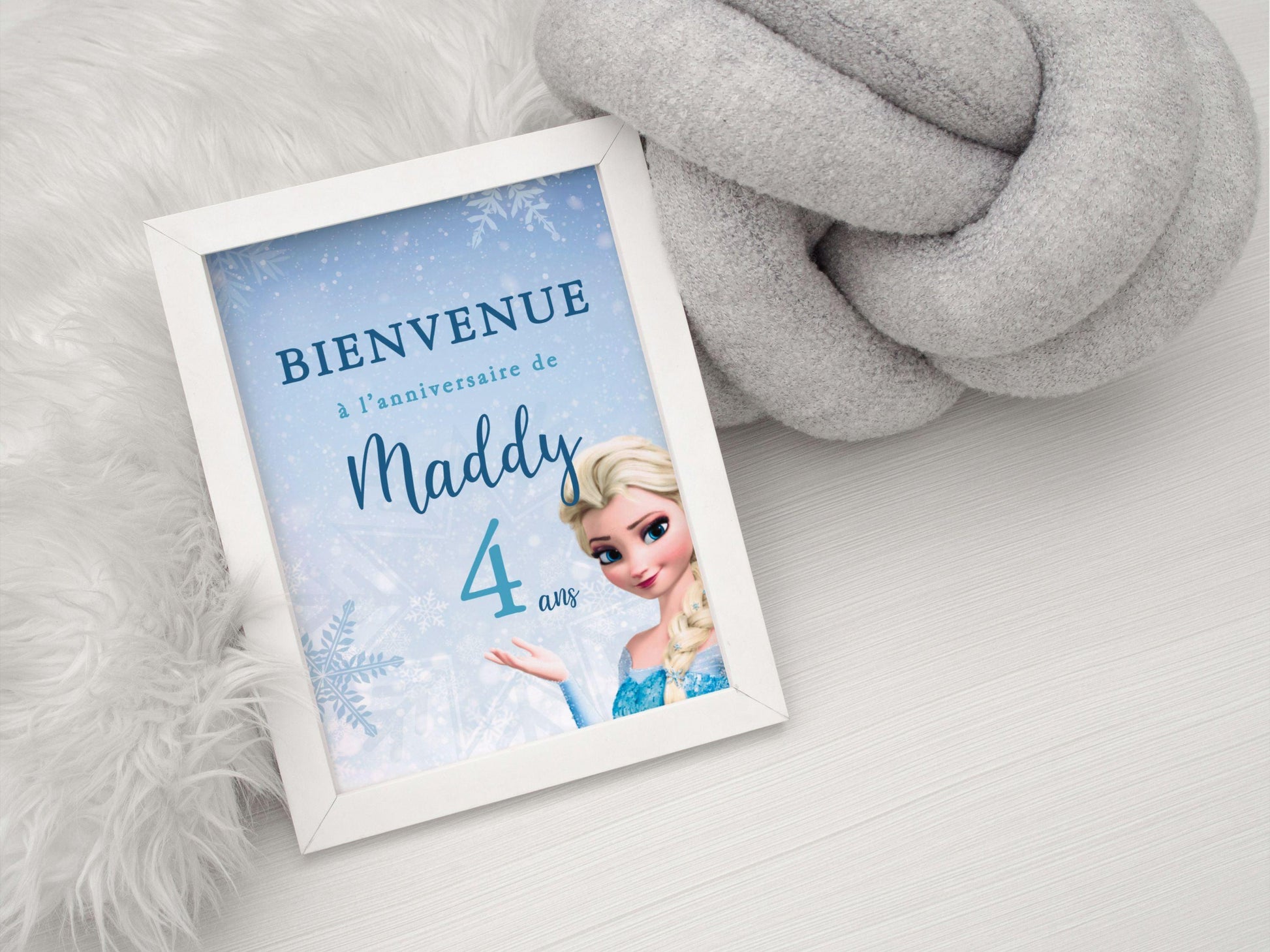 Affiche bienvenue personnalisée LA REINE DES NEIGES - Papettelie