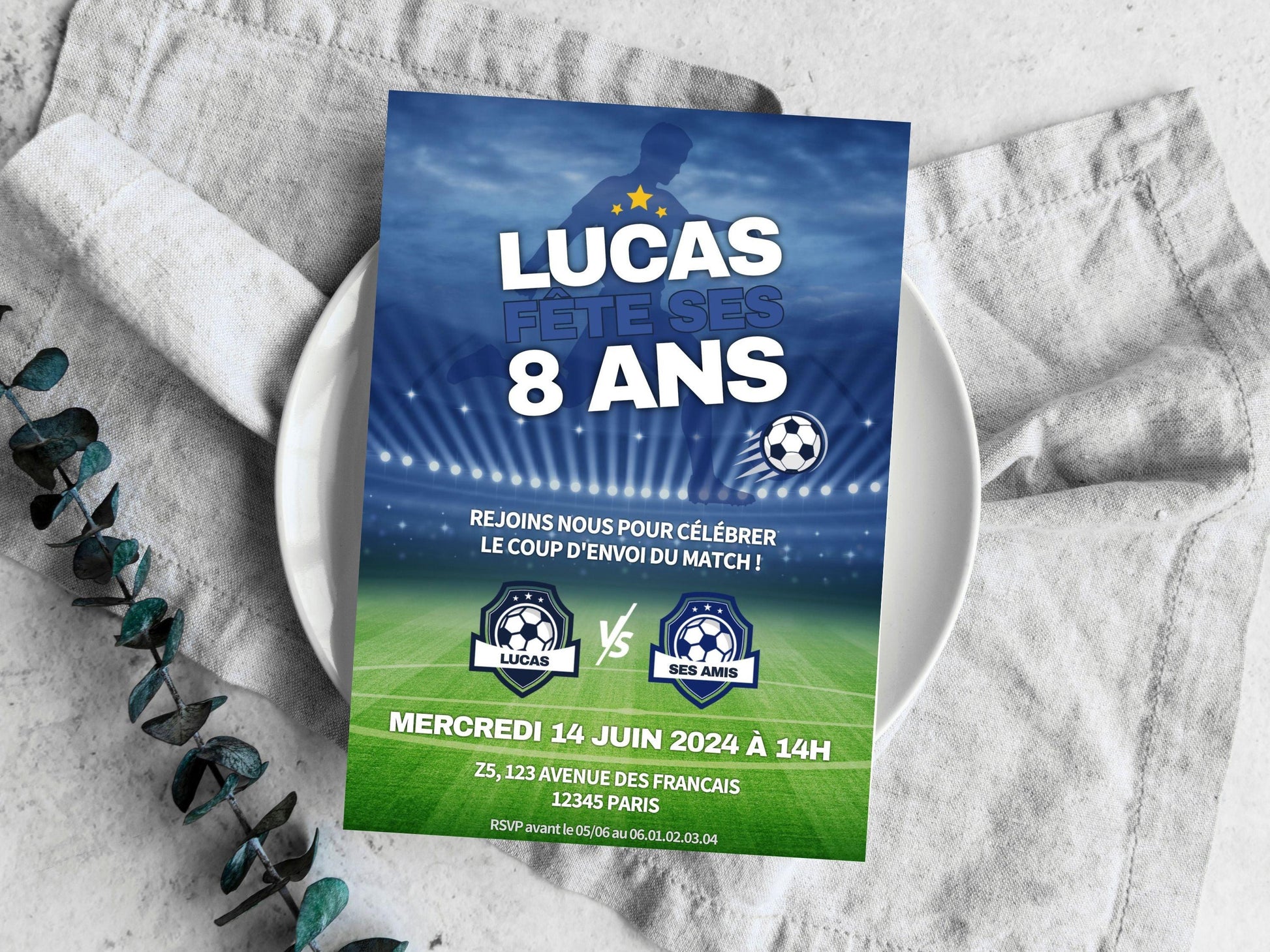 Invitations personnalisées FOOTBALL - Papettelie