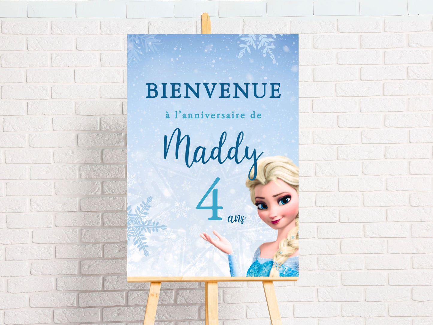 Affiche bienvenue personnalisée LA REINE DES NEIGES - Papettelie