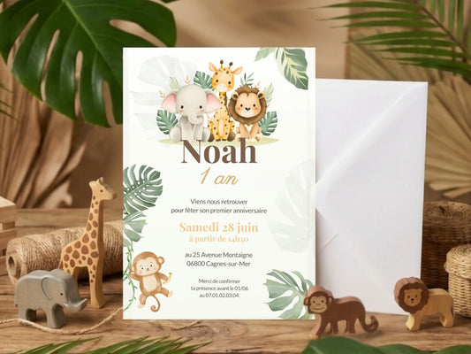 Invitations personnalisées JUNGLE