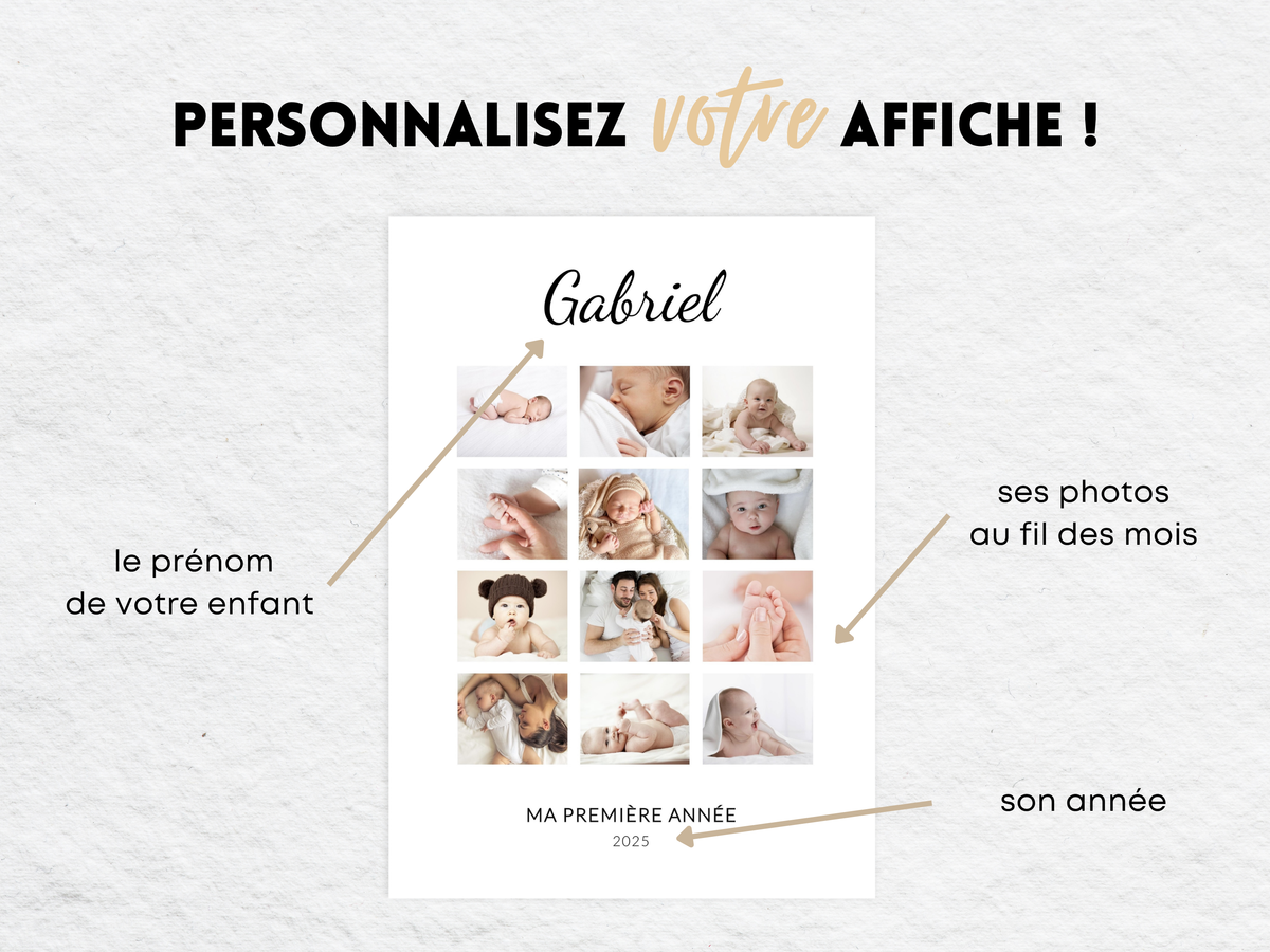 Affiche ma première année personnalisée