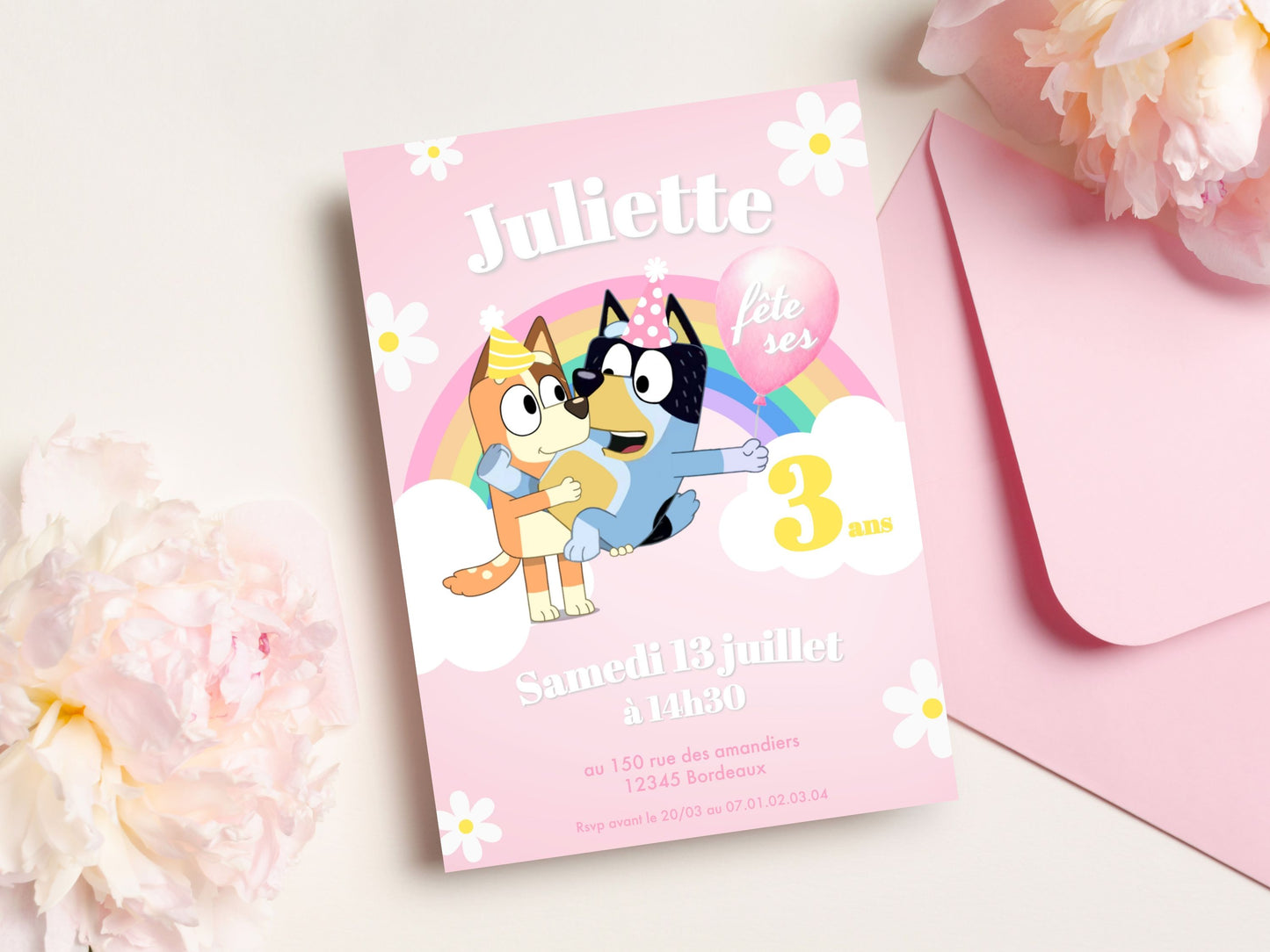 Invitations personnalisées BLUEY