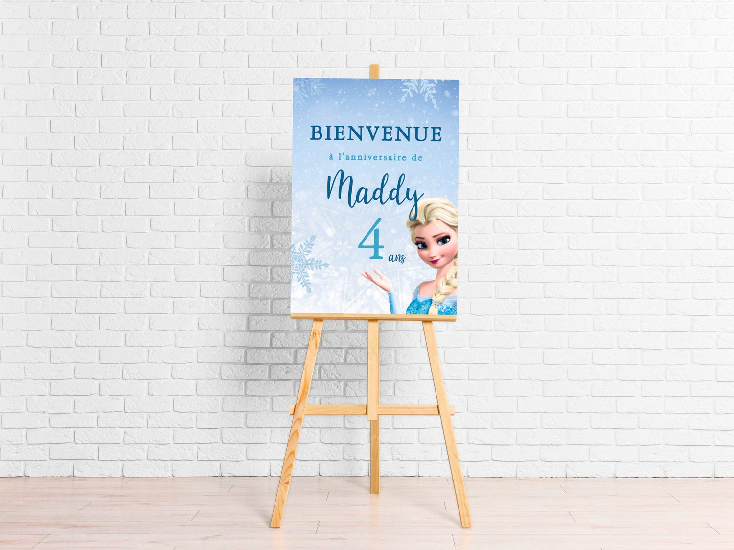 Affiche bienvenue personnalisée LA REINE DES NEIGES - Papettelie