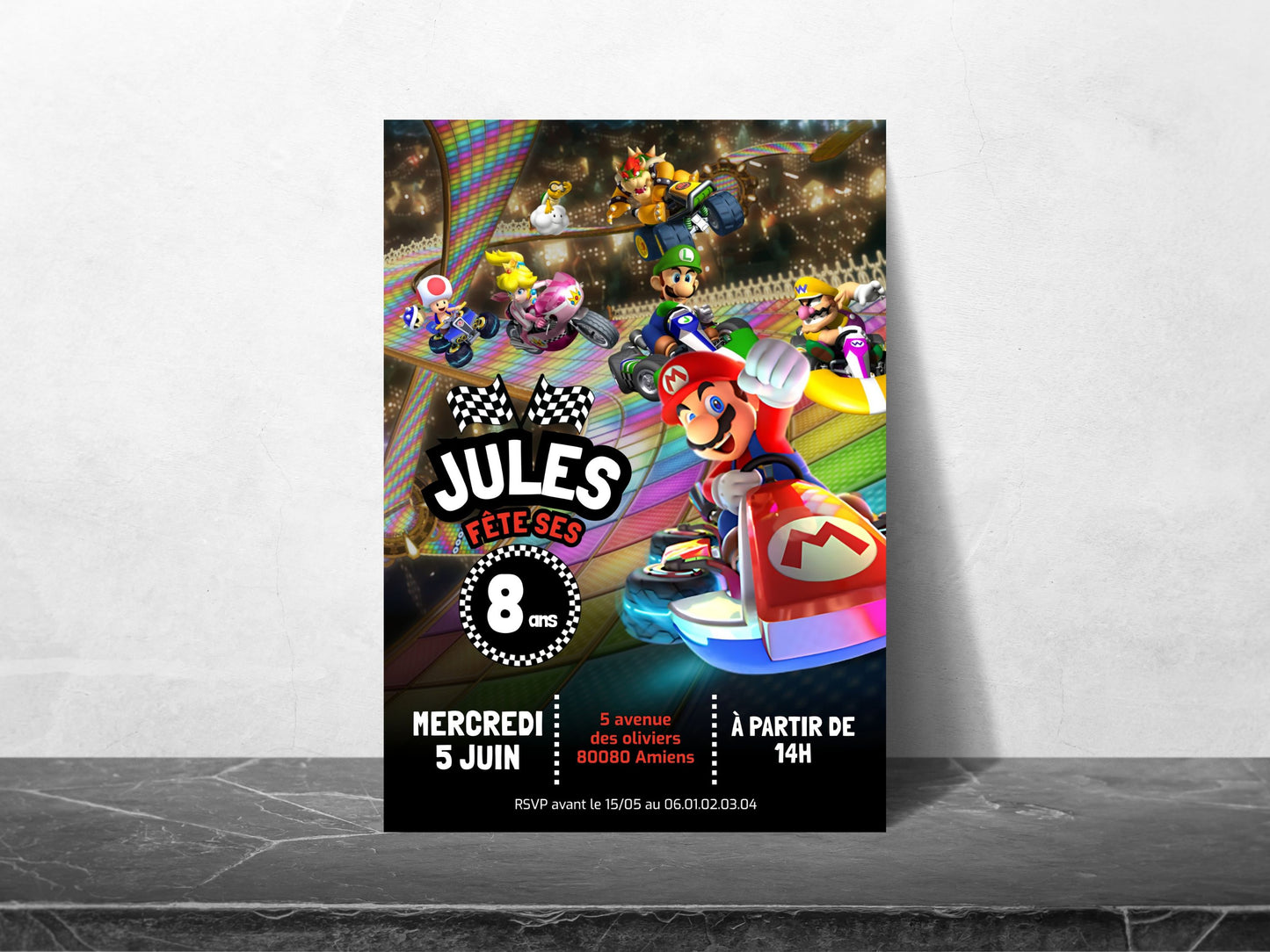 Personalisierte MARIO KART-Einladungen