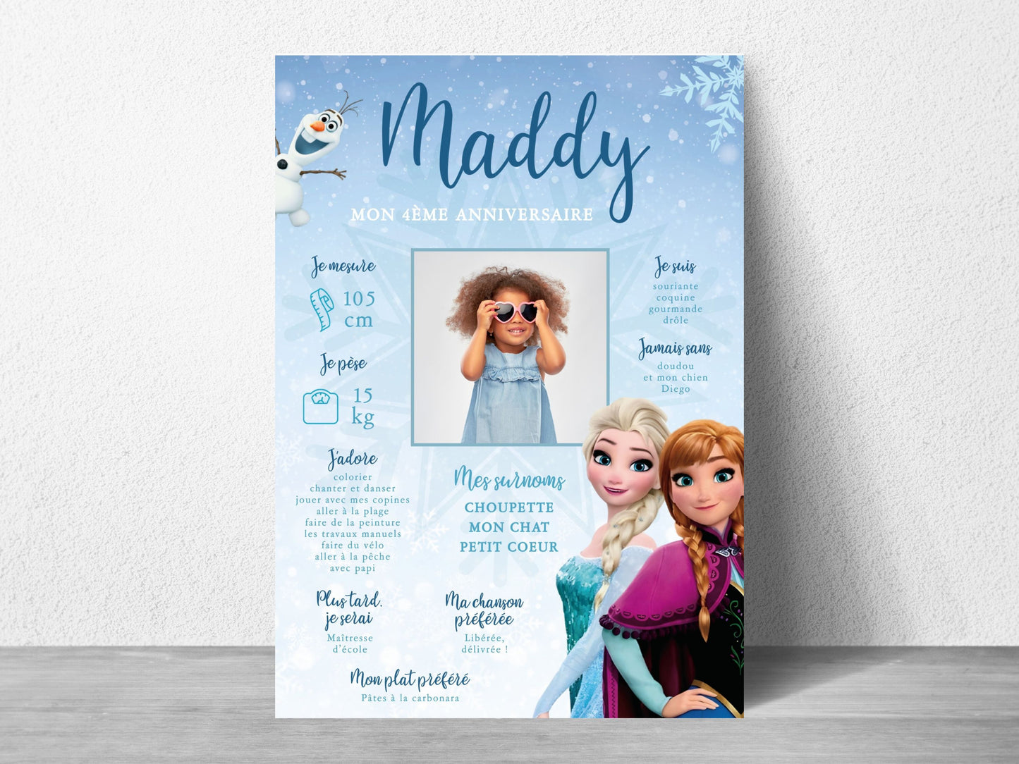 Personalisiertes FROZEN Geburtstagsposter