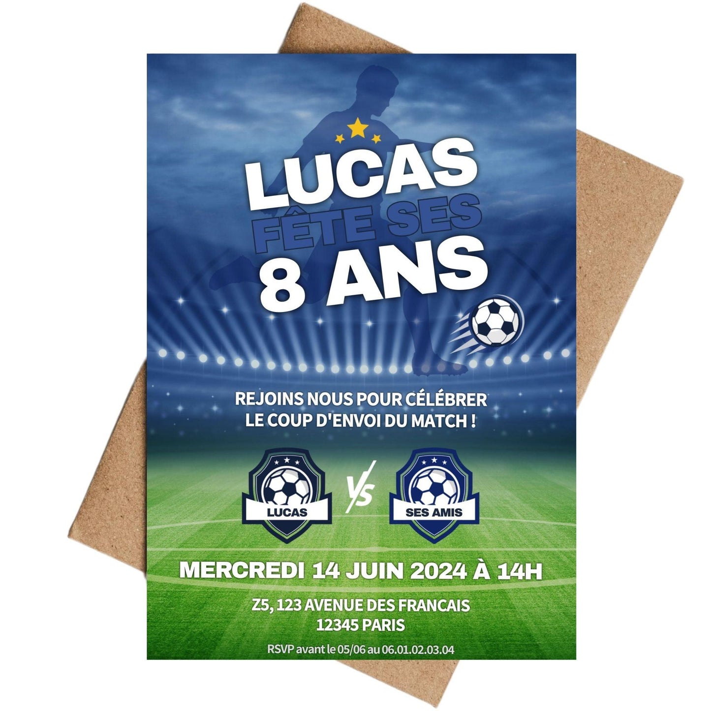 Invitations personnalisées FOOTBALL - Papettelie