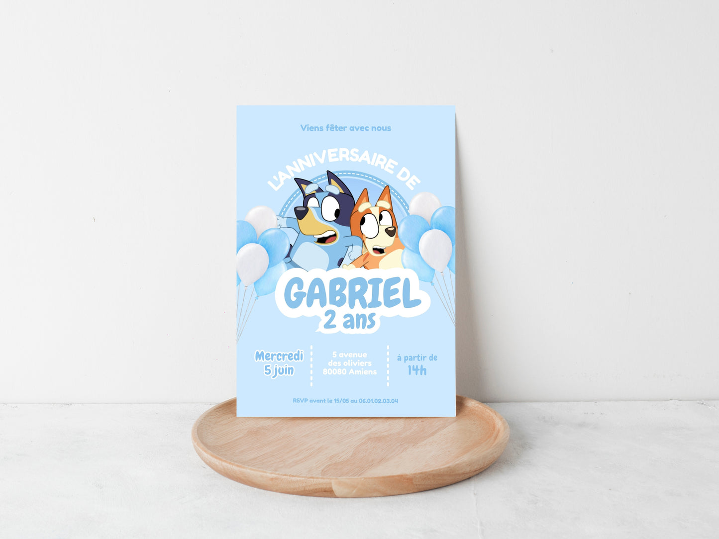 Invitations personnalisées BLUEY