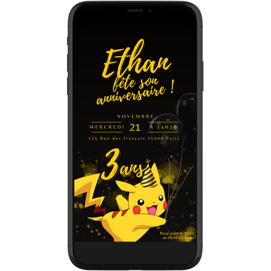 Invitation mobile personnalisée POKEMON