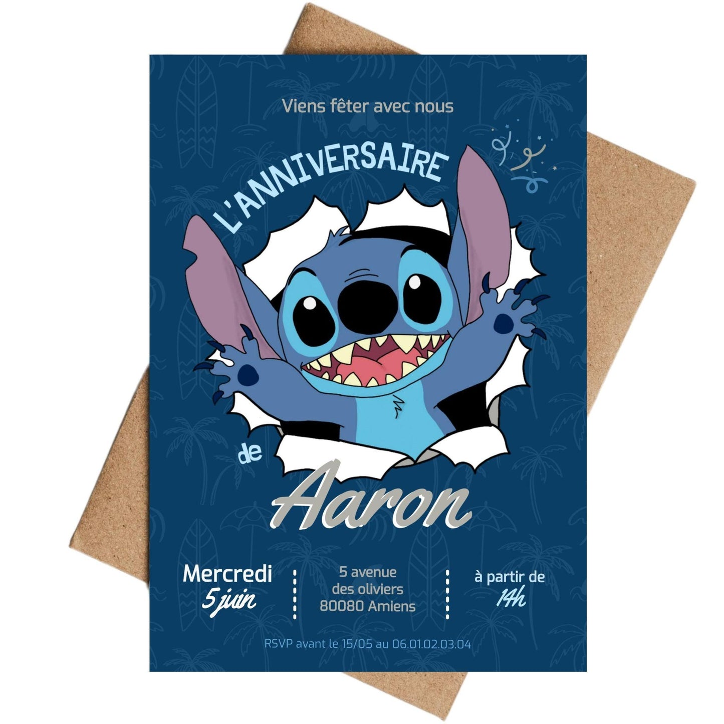 Invitations personnalisées STITCH - Papettelie