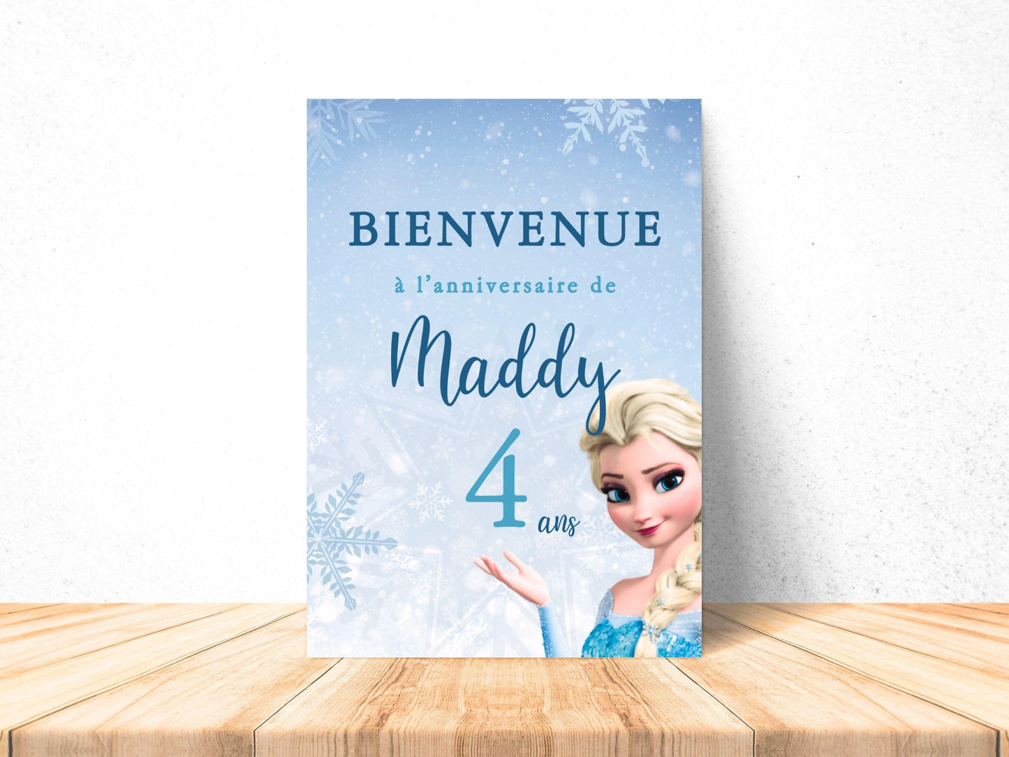 Affiche bienvenue personnalisée LA REINE DES NEIGES - Papettelie