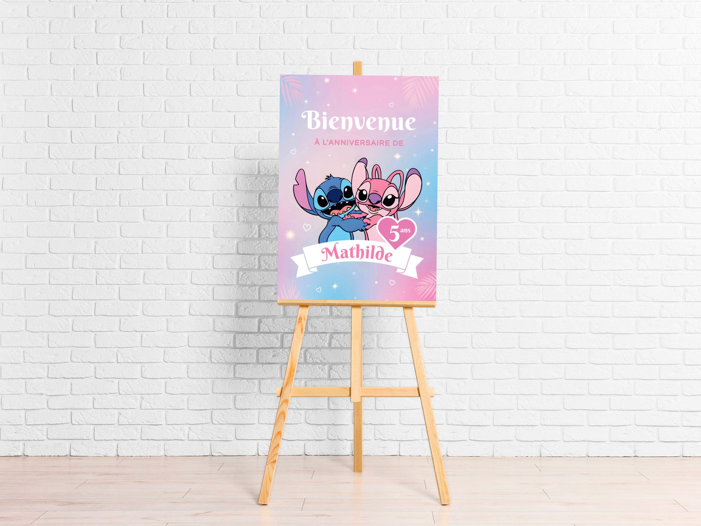 Affiche bienvenue personnalisée STITCH & ANGEL