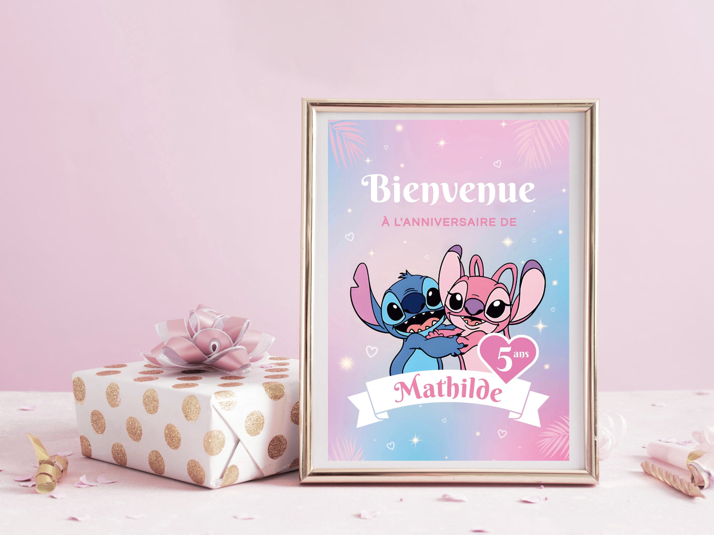 Affiche bienvenue personnalisée STITCH & ANGEL