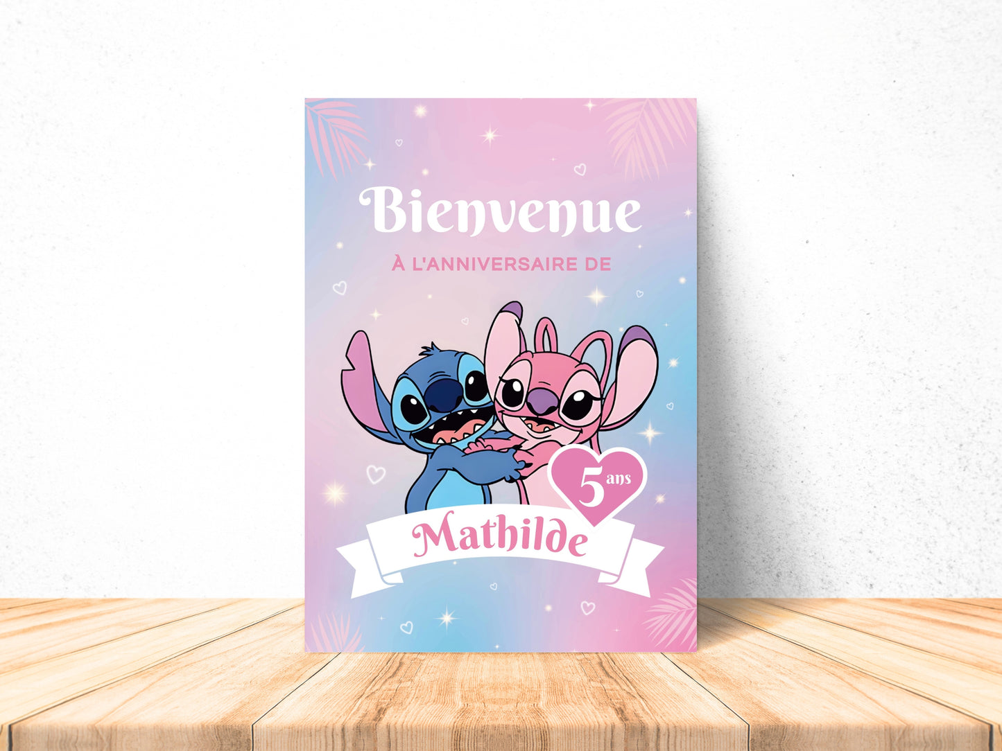 Affiche bienvenue personnalisée STITCH & ANGEL