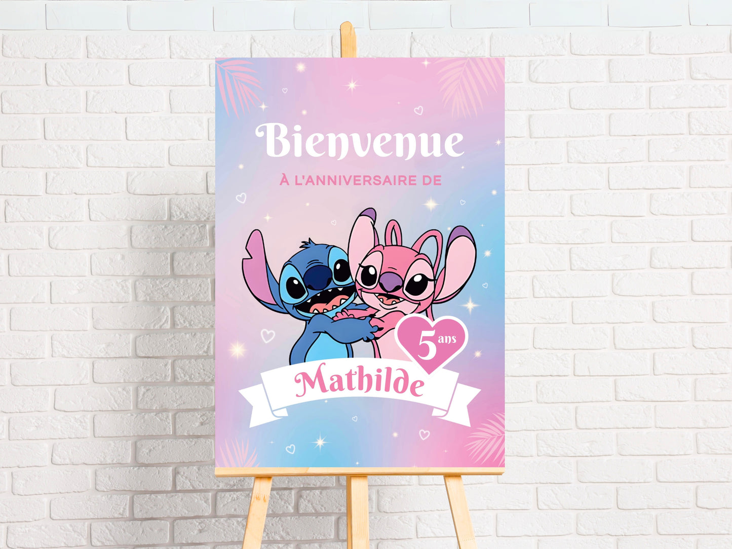 Affiche bienvenue personnalisée STITCH & ANGEL