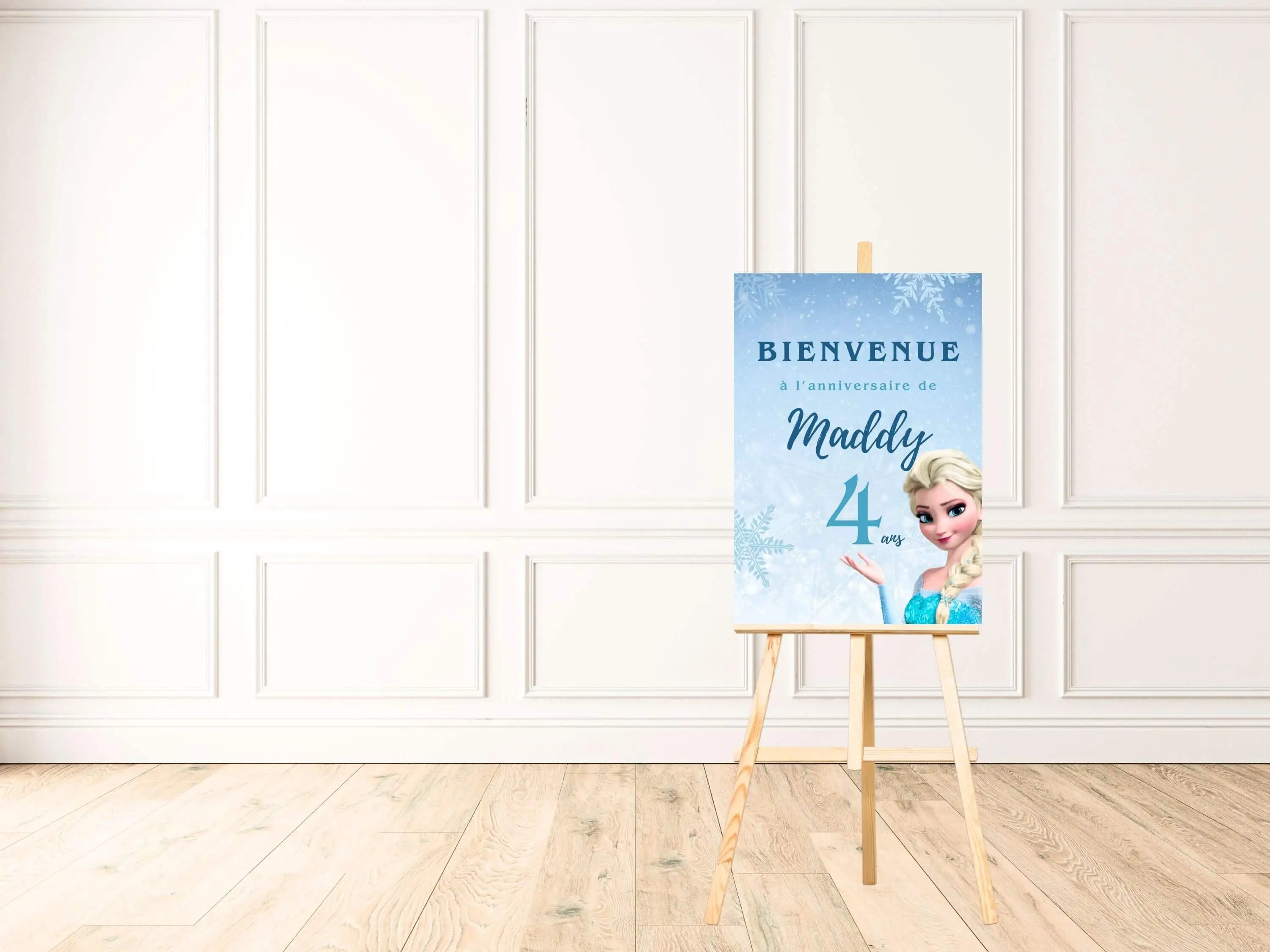 Affiche bienvenue personnalisée LA REINE DES NEIGES