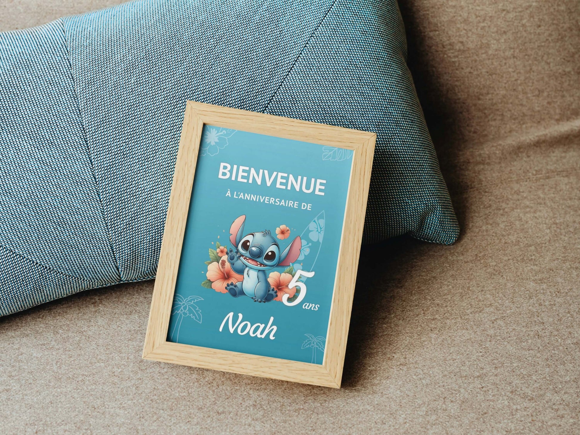 Affiche bienvenue anniversaire personnalisée STITCH
