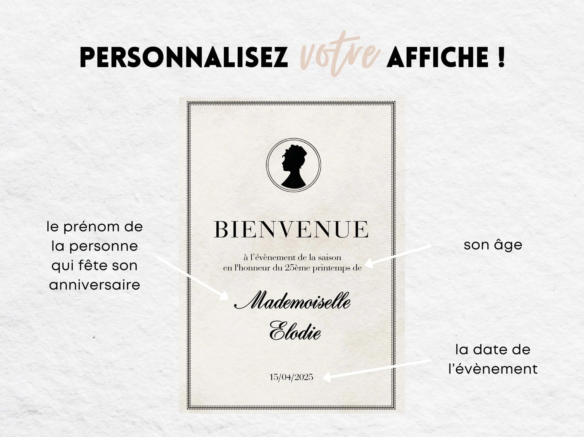 Affiche bienvenue personnalisée BRIDGERTON