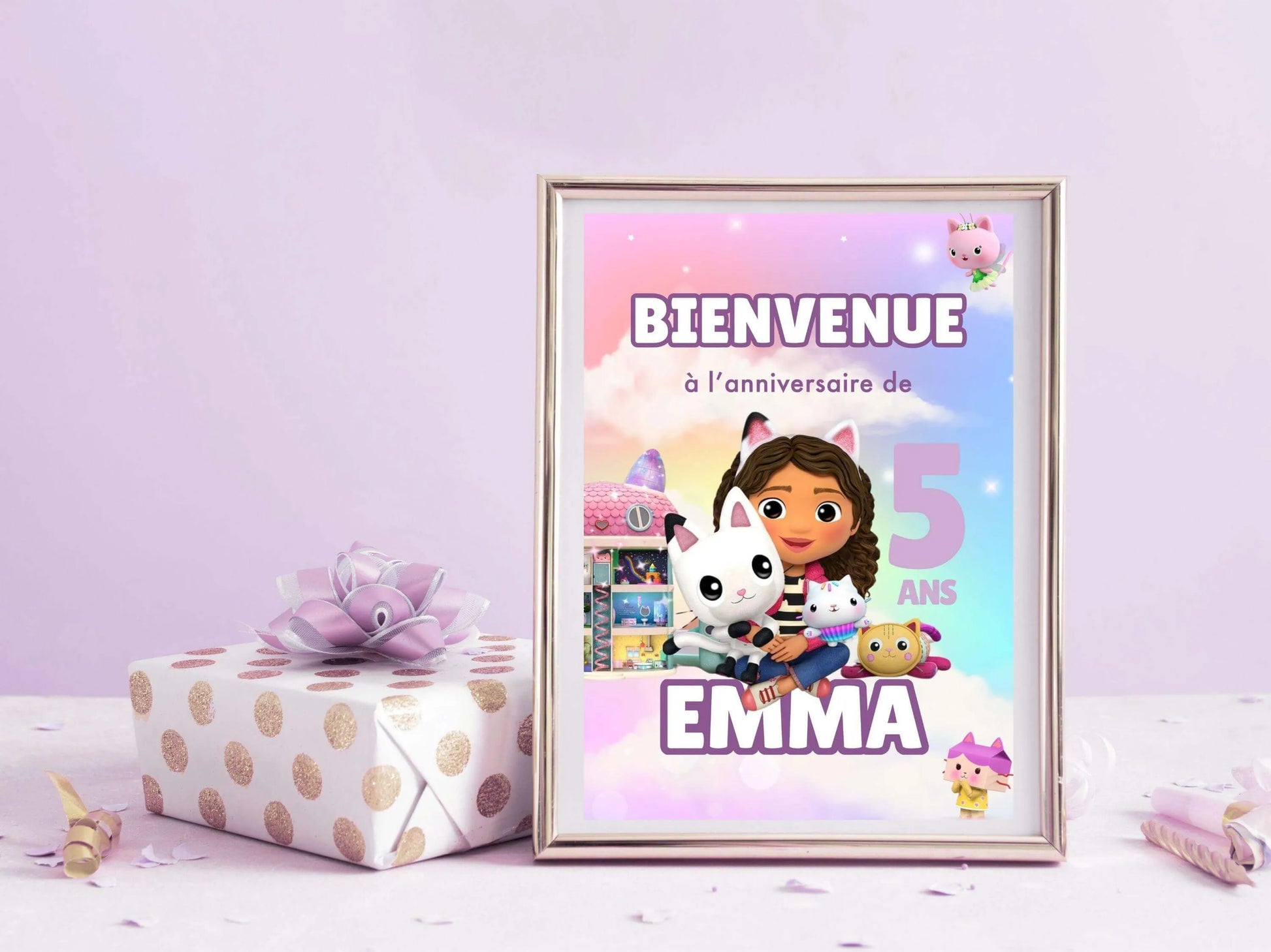 Affiche bienvenue personnalisée GABBY ET LA MAISON MAGIQUE
