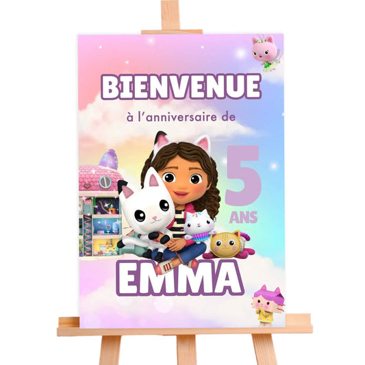 Affiche bienvenue personnalisée GABBY ET LA MAISON MAGIQUE