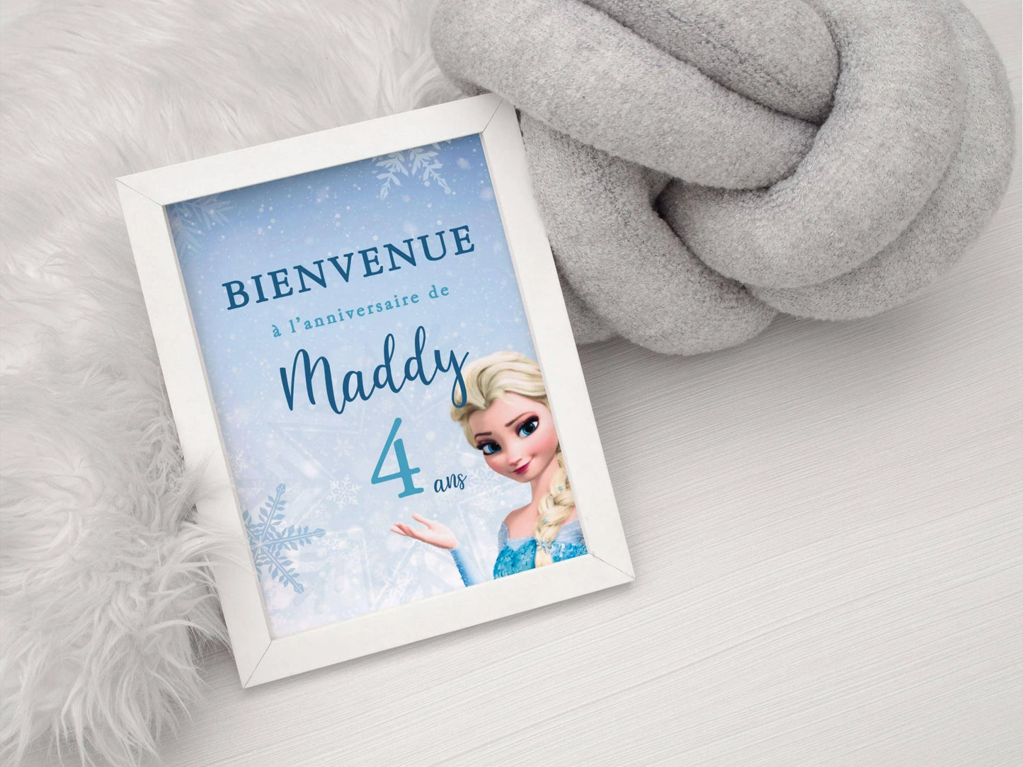 Affiche bienvenue personnalisée LA REINE DES NEIGES