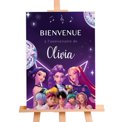 Affiche bienvenue personnalisée anniversaire KPOP DEMON HUNTERS