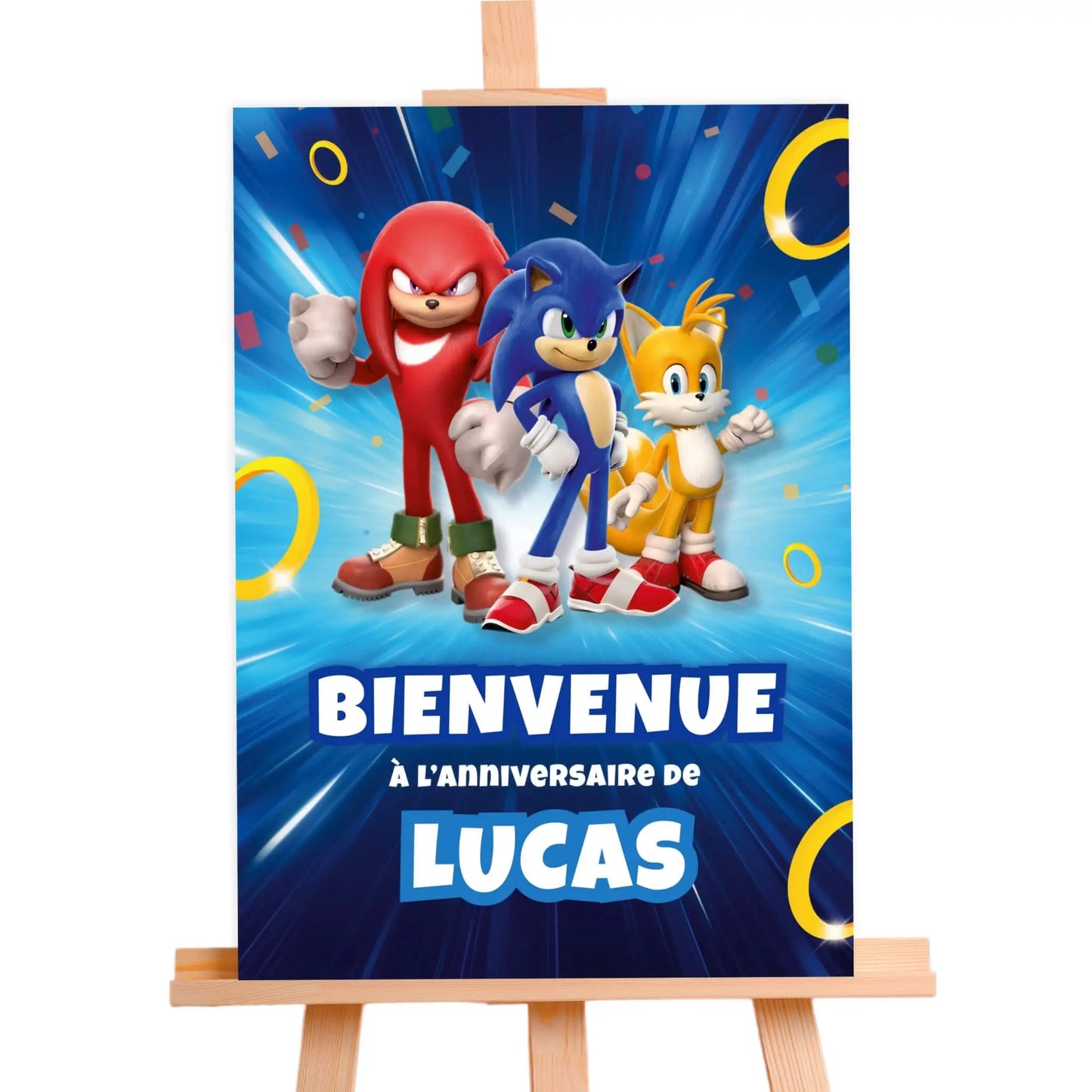 Affiche bienvenue personnalisée anniversaire SONIC