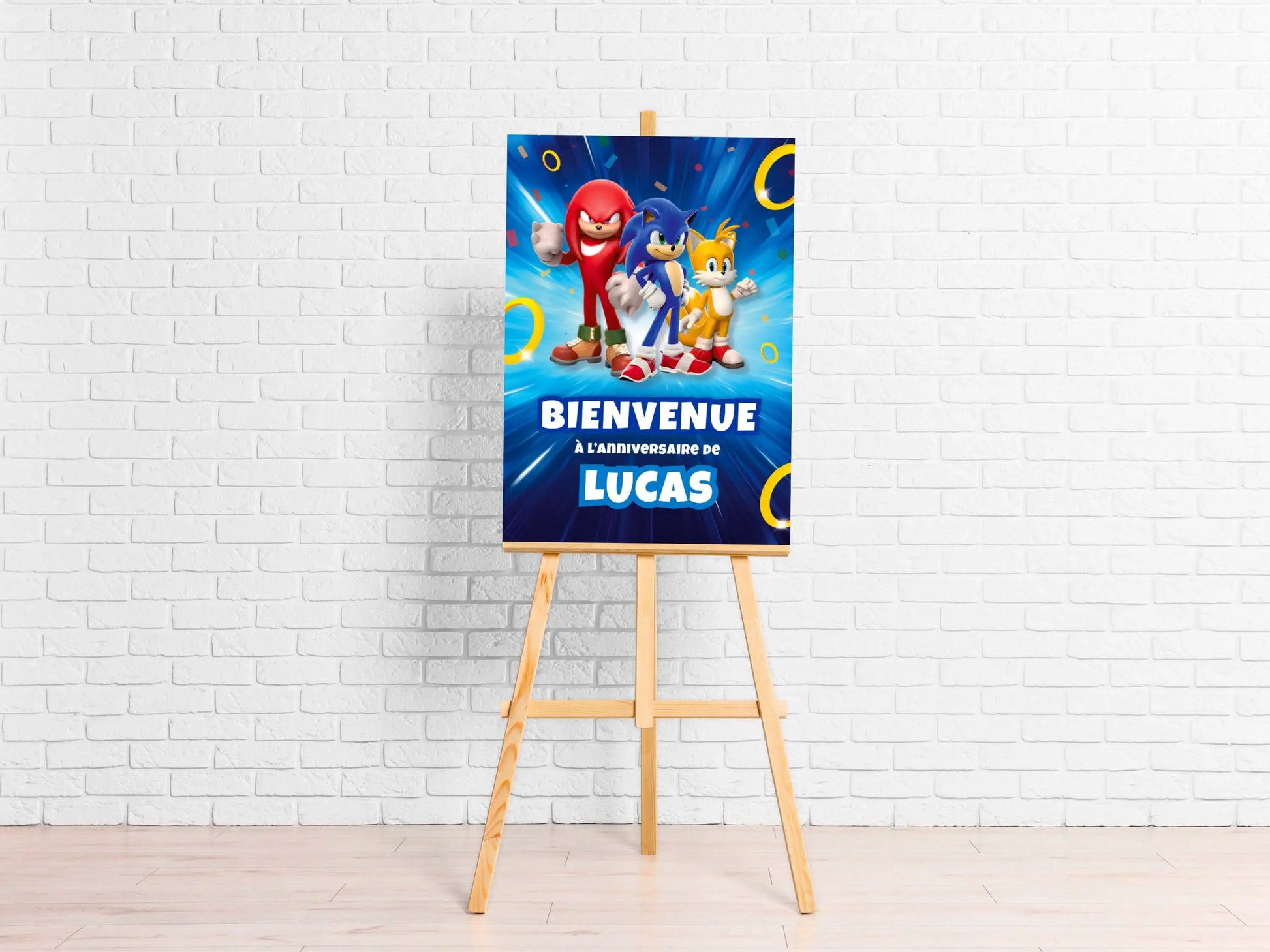 Affiche bienvenue personnalisée anniversaire SONIC